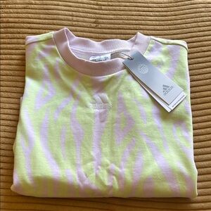 Adidas Light Green and Pink Zebra Sweatshirt
